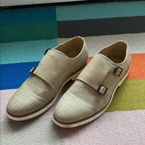 Elegant Beige Double Monk Strap Oxfords